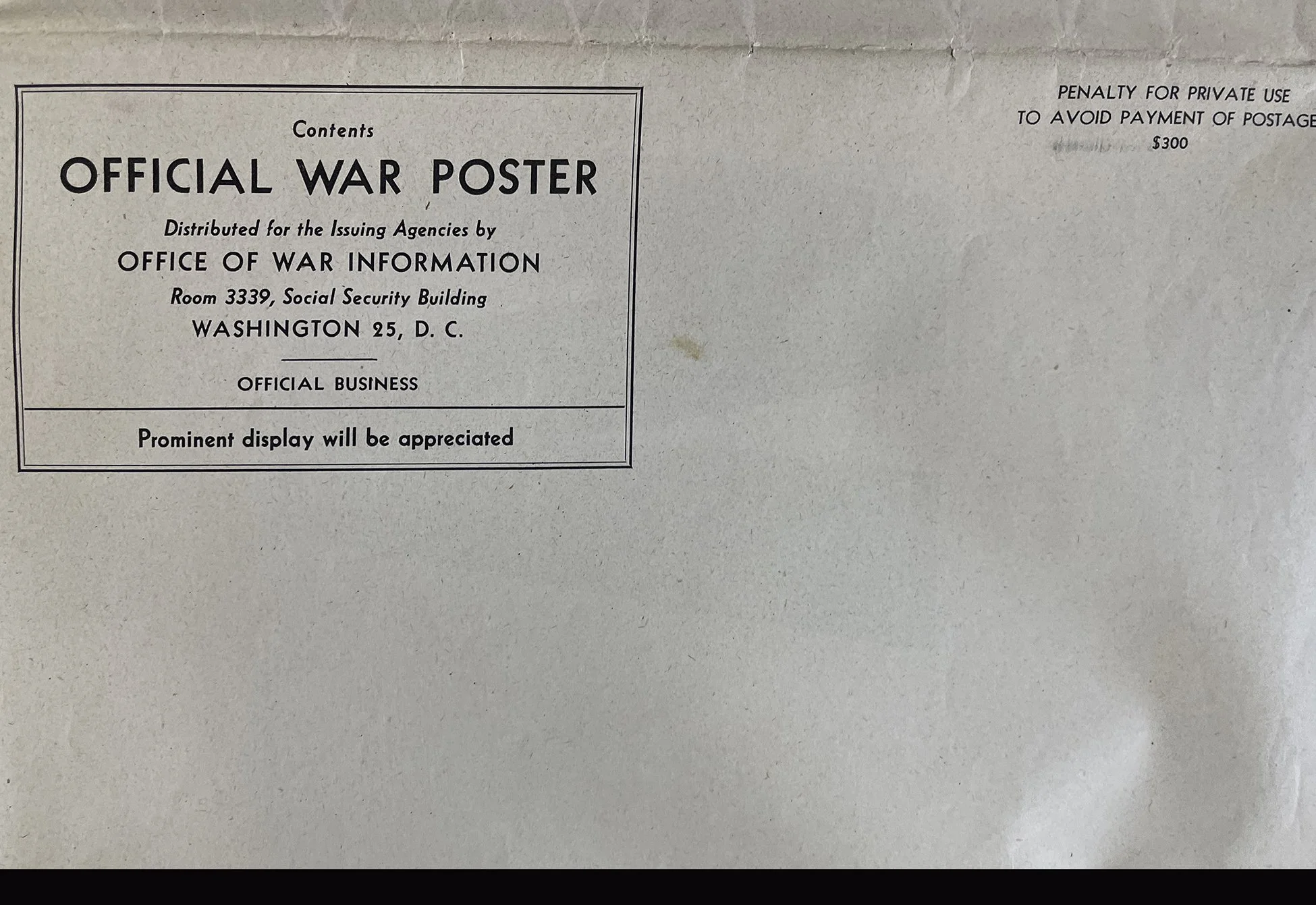 Original Large Size C.1944 Victor Keppler WWII Propaganda Poster